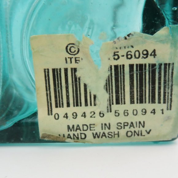Vintage Decorative Clear Teal Glass Bottles Made in Spain - Picture 3 of 3